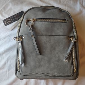 Violet Ray NYC "Maddi" Gray Mini Backpack